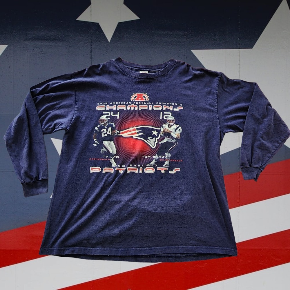 Vintage '03 New England Patriots 2003 AFC Champions Longsleeve Shirt Brady Team